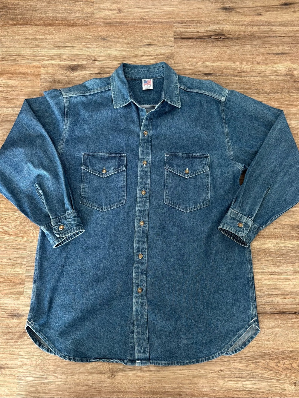 American Original embossed XL made in USA heavyweight jean shirt or jacket. - Picture 11 of 12